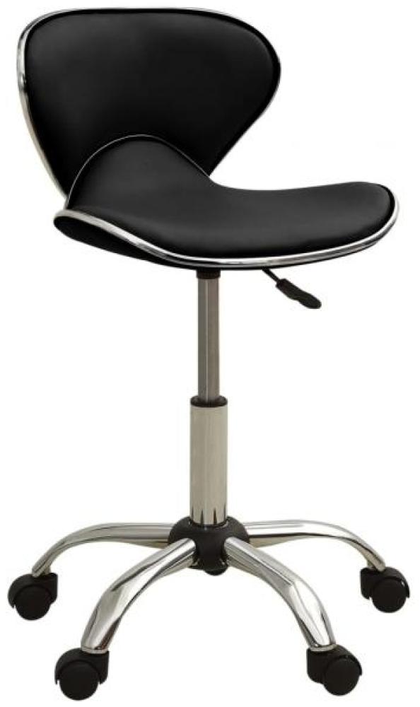 vidaXL Friseur Rollhocker Schwarz Kunstleder [323674] Bild 1