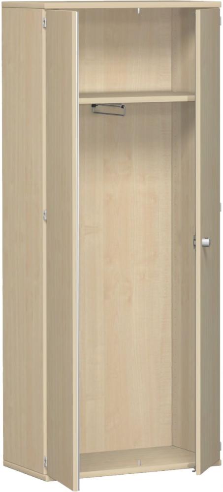 Garderobenschrank mit ausziehbarem Garderobenhalter, 80x42x192cm, Ahorn Bild 1