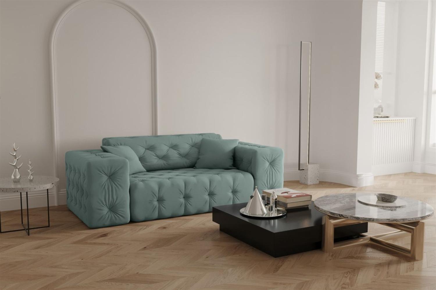 Sofa Designersofa CHANTAL 2-Sitzer in Stoff Opera Velvet Saphir Bild 1