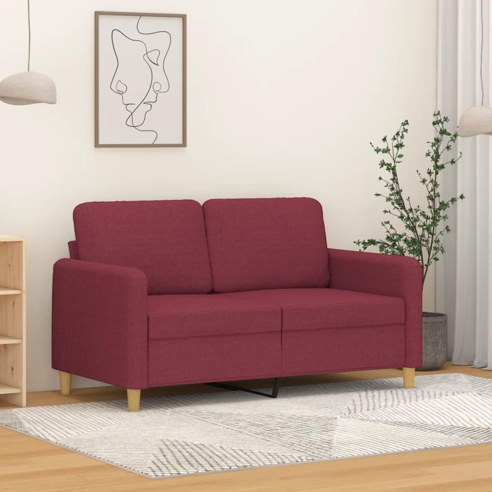 vidaXL 2-Sitzer-Sofa Weinrot 120 cm Stoff Bild 1