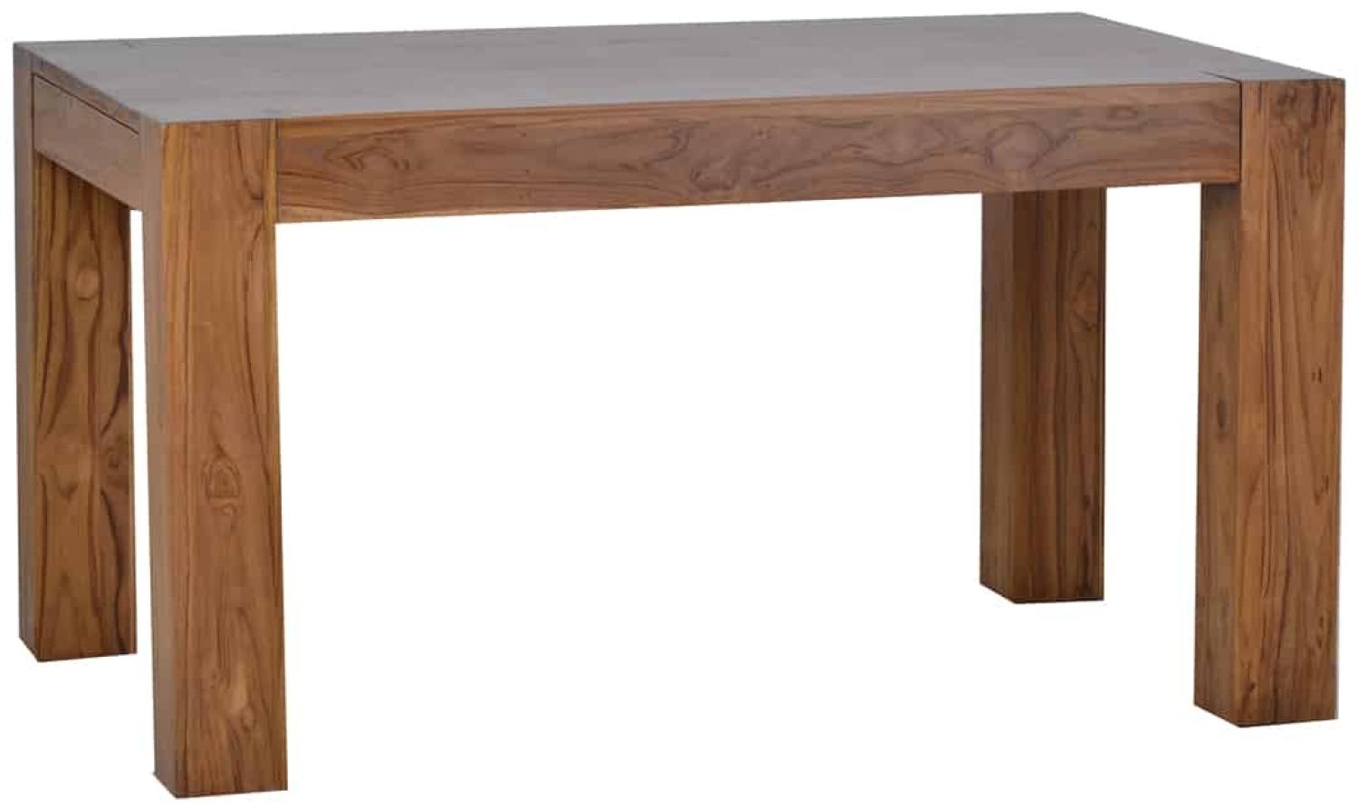 MiaMöbel Esstisch Mumba 140x90cm mit Kopfauszug Massivholz Teak Modern Indien Indisch Bild 1