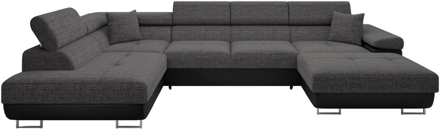 Ecksofa Torezio Bis mit Bettkasten, Schlaffunktion und Einstellbare Kopfstützen (Farbe: Soft 011 + Lux 06, Seite: Links) Bild 1