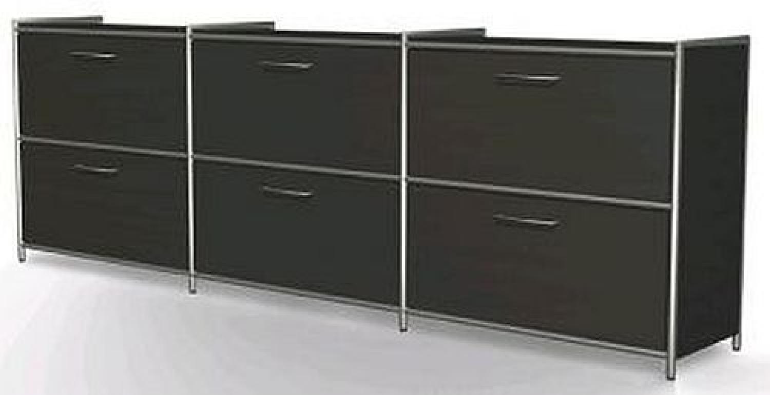 Sideboard 6 Schubfächer Artline, 236x38x78 cm, Anthrazit Bild 1