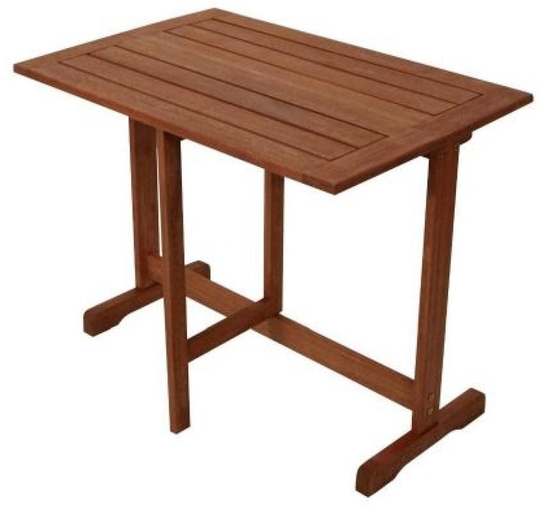 Gartentisch Beistelltisch Tisch 90x60cm klappbar Eukalyptusholz Bild 1