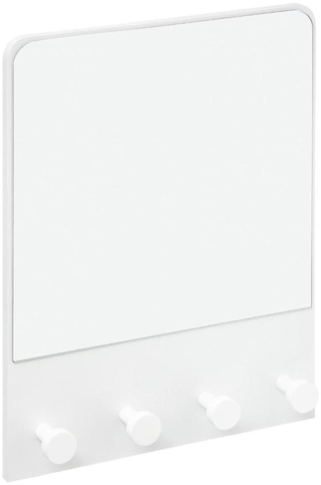 Wandspiegel mit 4 Kleiderbügeln, 50 cm, weiß - 5five Simple Smart Bild 1
