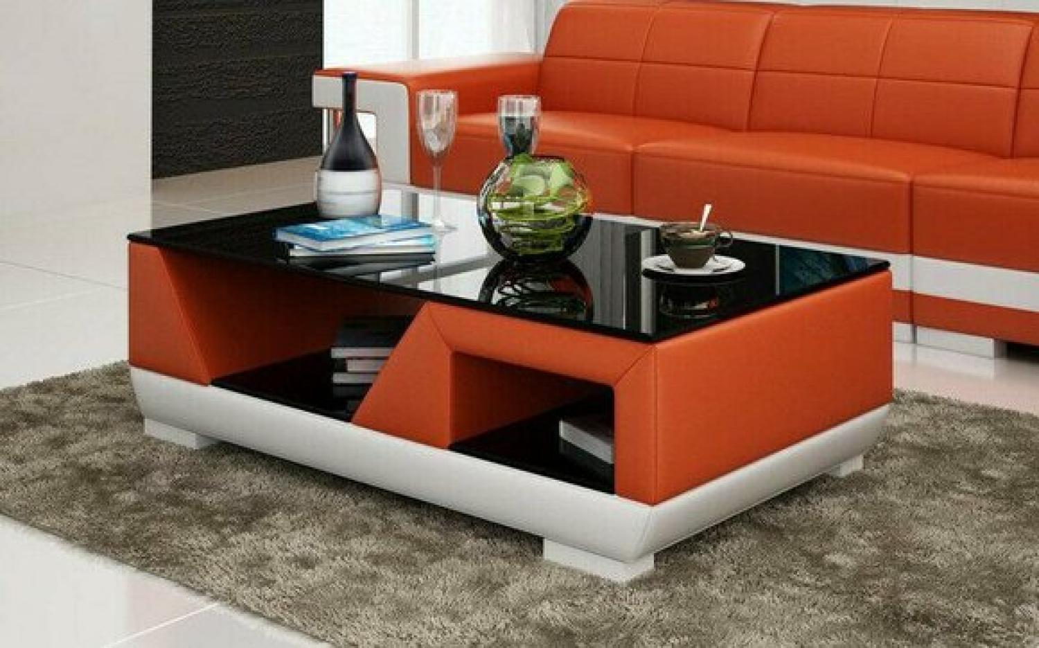Klassischer Luxus Designer Couchtisch Sofa Wohnzimmer Dekor Tisch Leder Bild 1