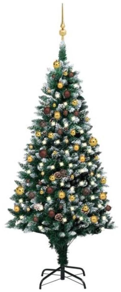 vidaXL Künstlicher Weihnachtsbaum mit LEDs Kugeln & Zapfen 180 cm, Mit Beleuchtung [3077531] Bild 1