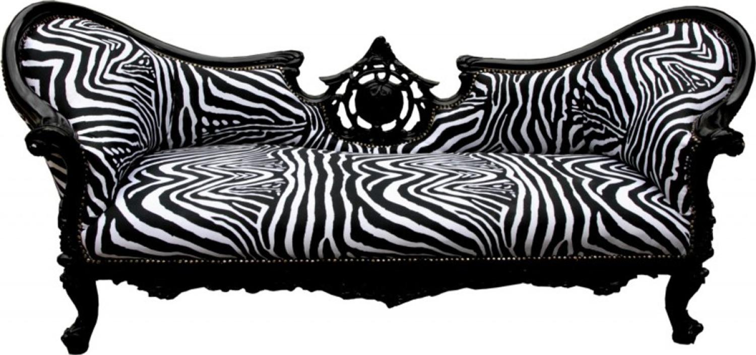 Casa Padrino Barock Sofa Vampire Zebra / Schwarz - Möbel Bild 1