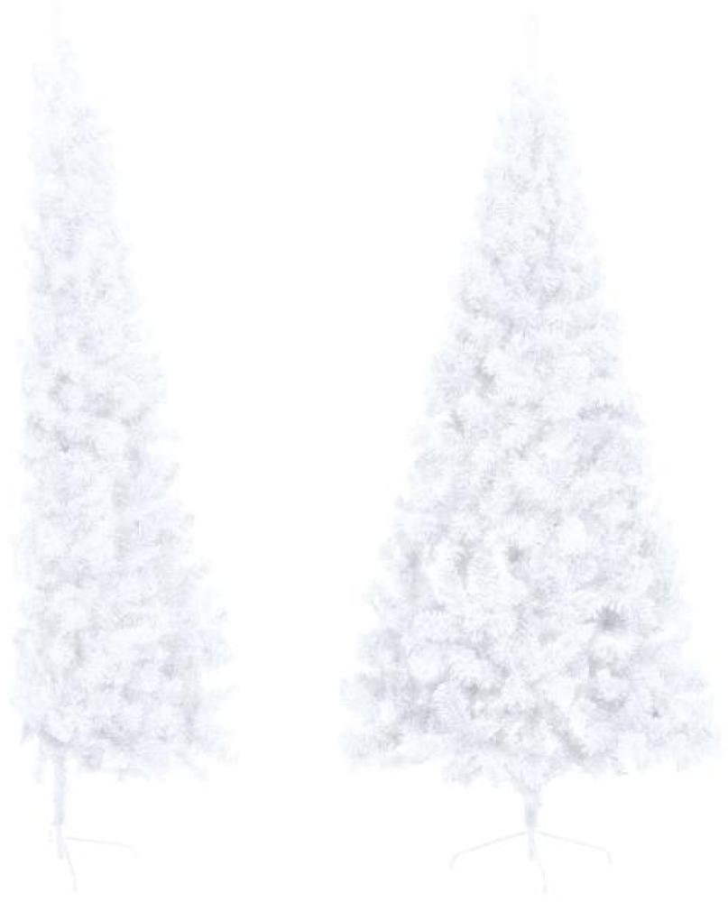 vidaXL Künstlicher Halber Weihnachtsbaum mit Ständer Weiß 180 cm PVC Bild 1