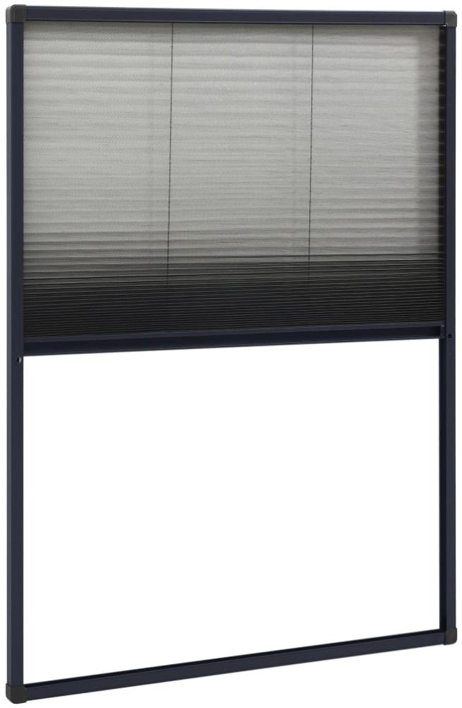 Insektenschutz-Plissee für Fenster Aluminium Anthrazit 80x120cm Bild 1