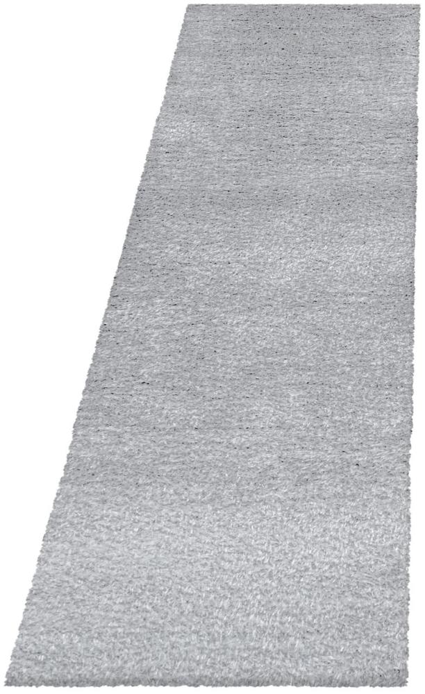 Hochflor Teppich Baquoa Läufer - 80x250 cm - Silberfarbe Bild 1