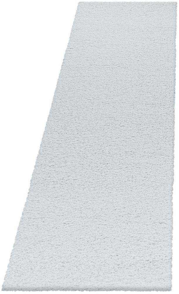 Hochflor Teppich Sima Läufer - 80x250 cm - Weiß Bild 1