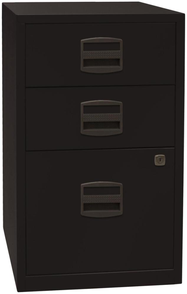 Beistellschrank PFA, 2 Universalschubladen, 1 HR-Schublade, Farbe schwarz Bild 1