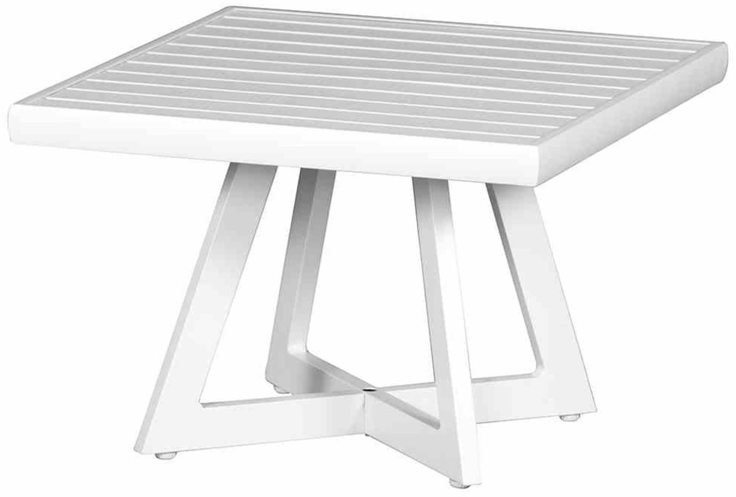 Alexis Lounge Tisch 50x50 Aluminium matt-weiß Gartentisch Tresentisch Bartisch Bild 1