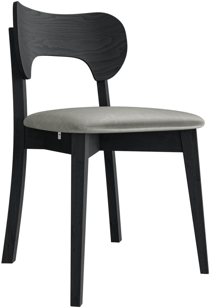 Esszimmerstuhl Gamirut, Stuhl aus Buchenholz für Küche, Restaurant (Schwarz / Magic Velvet 2217) Bild 1