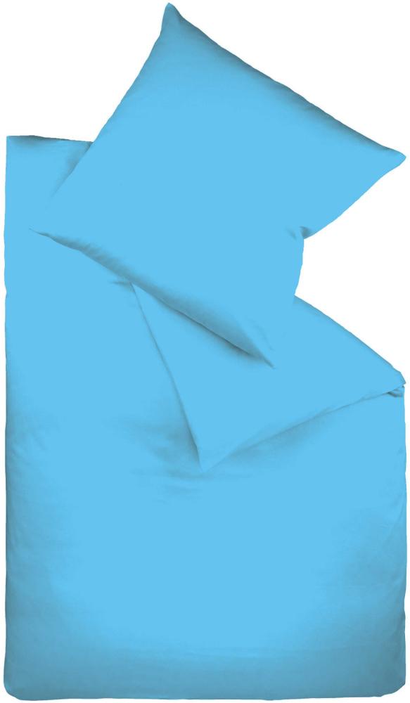 Fleuresse Mako-Satin-Bettwäsche colours meeresblau 6072 Größe 200x200 cm Bild 1