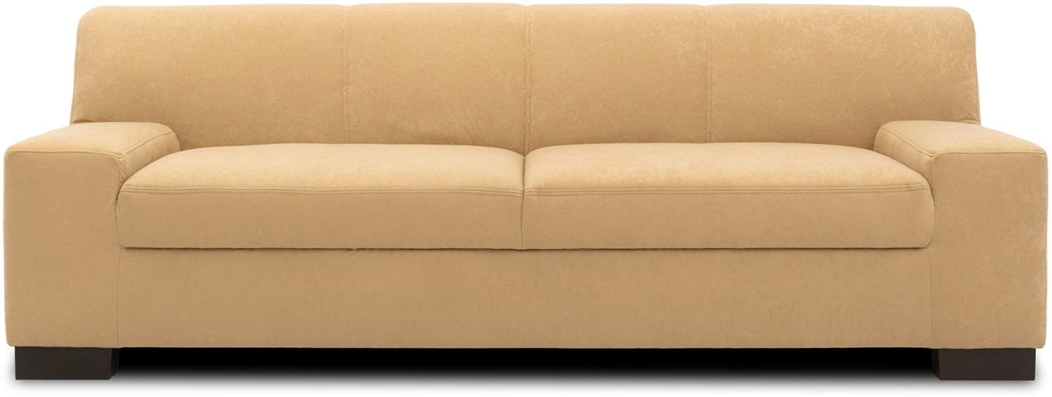 DOMO Collection Norma Sofa , 3-Sitzer Couch , 3er Garnitur, 212x85x74 cm , Microfaser beige Bild 1