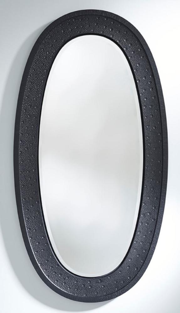 Casa Padrino Luxus Spiegel Schwarz 89 x 5 x H. 170 cm - Eleganter Ovaler Wandspiegel - Garderoben Spiegel - Wohnzimmer Spiegel - Luxus Deko Accessoires Bild 1