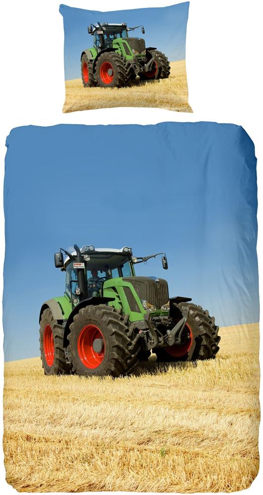 Goodmorning 4208-P Bettdeckenbezug für Kinder, Motiv „Traktor“, 100 % Baumwolle, 140 x 200 / 220 cm, Mehrfarbig Bild 1