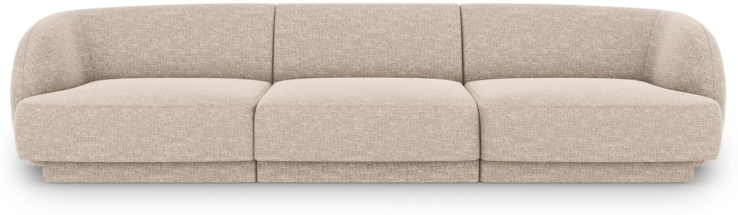Micadoni 3-Sitzer Sofa Miley | Bezug Beige | Beinfarbe Black Plastic Bild 1