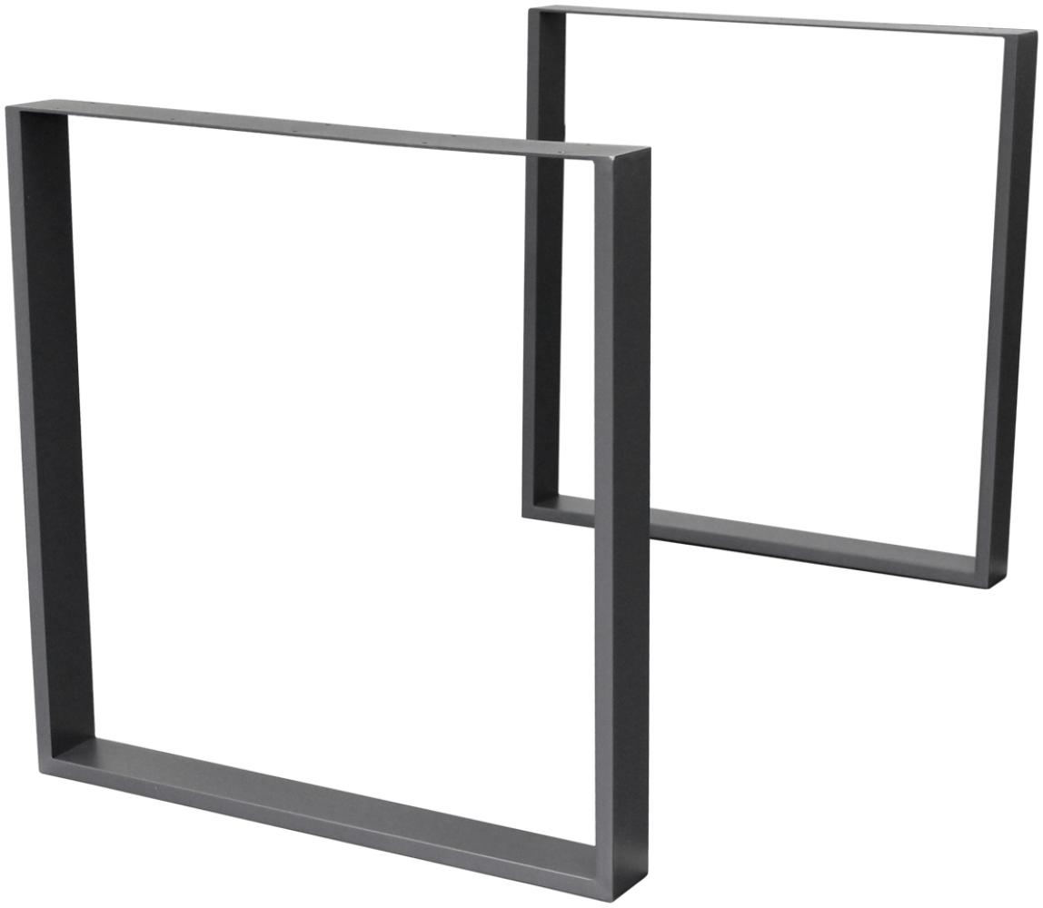 Tischbeine 2er Set 80x72 cm Grau aus Stahl Bild 1