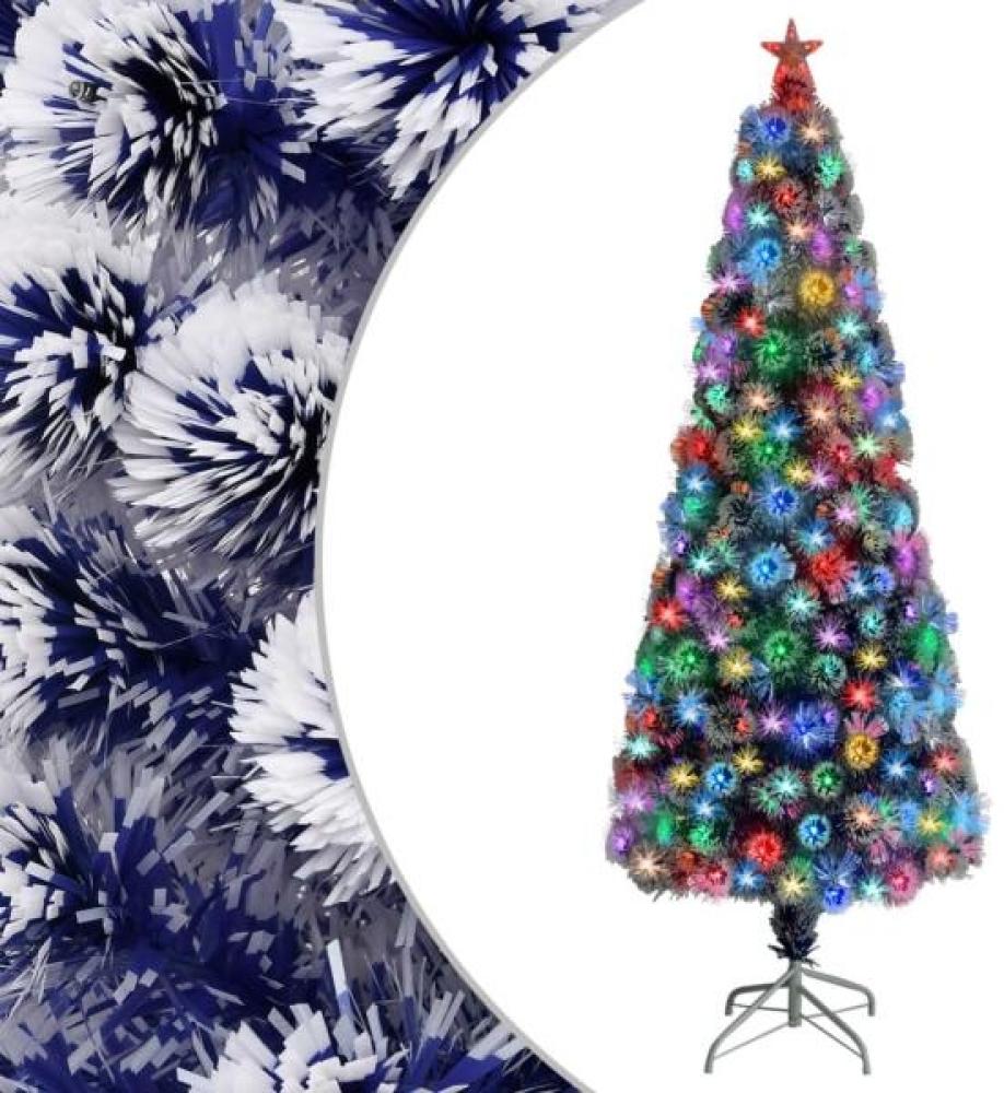 vidaXL Künstlicher Weihnachtsbaum mit LED Weiß & Blau 240 cm Glasfaser Bild 1