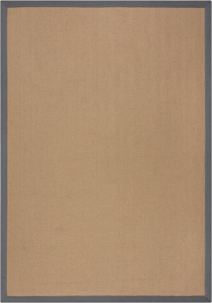 TRENT Kira Jute-Teppich mit Naturkautschuk-Rücken für aktive Wohnbereiche. Farbe: Grau, Größe: 200x290 cm Bild 1