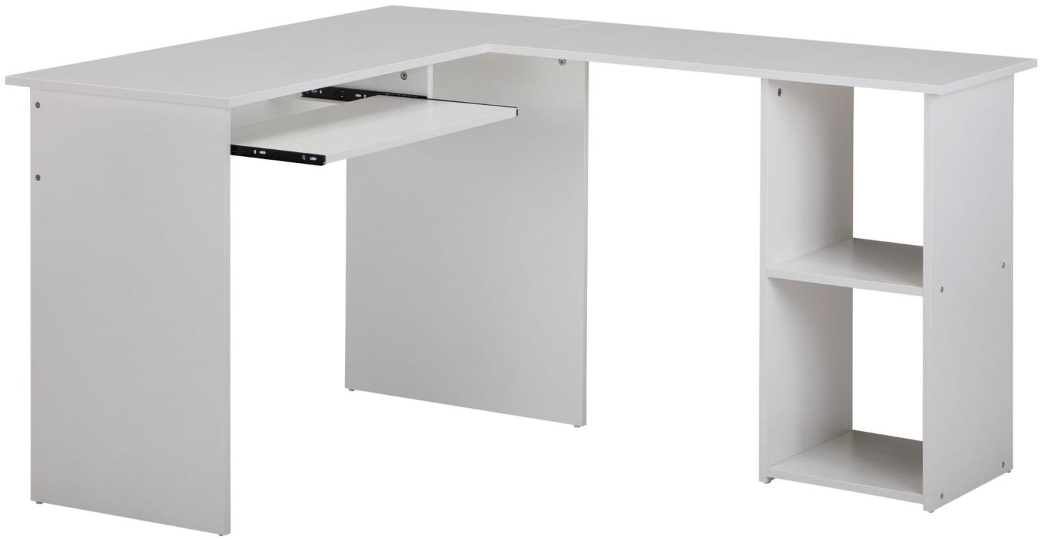 Design Schreibtischkombination bestehend aus einem Schreibtisch und Regal, weiß, 140 x 75,5 x 120 cm Bild 1