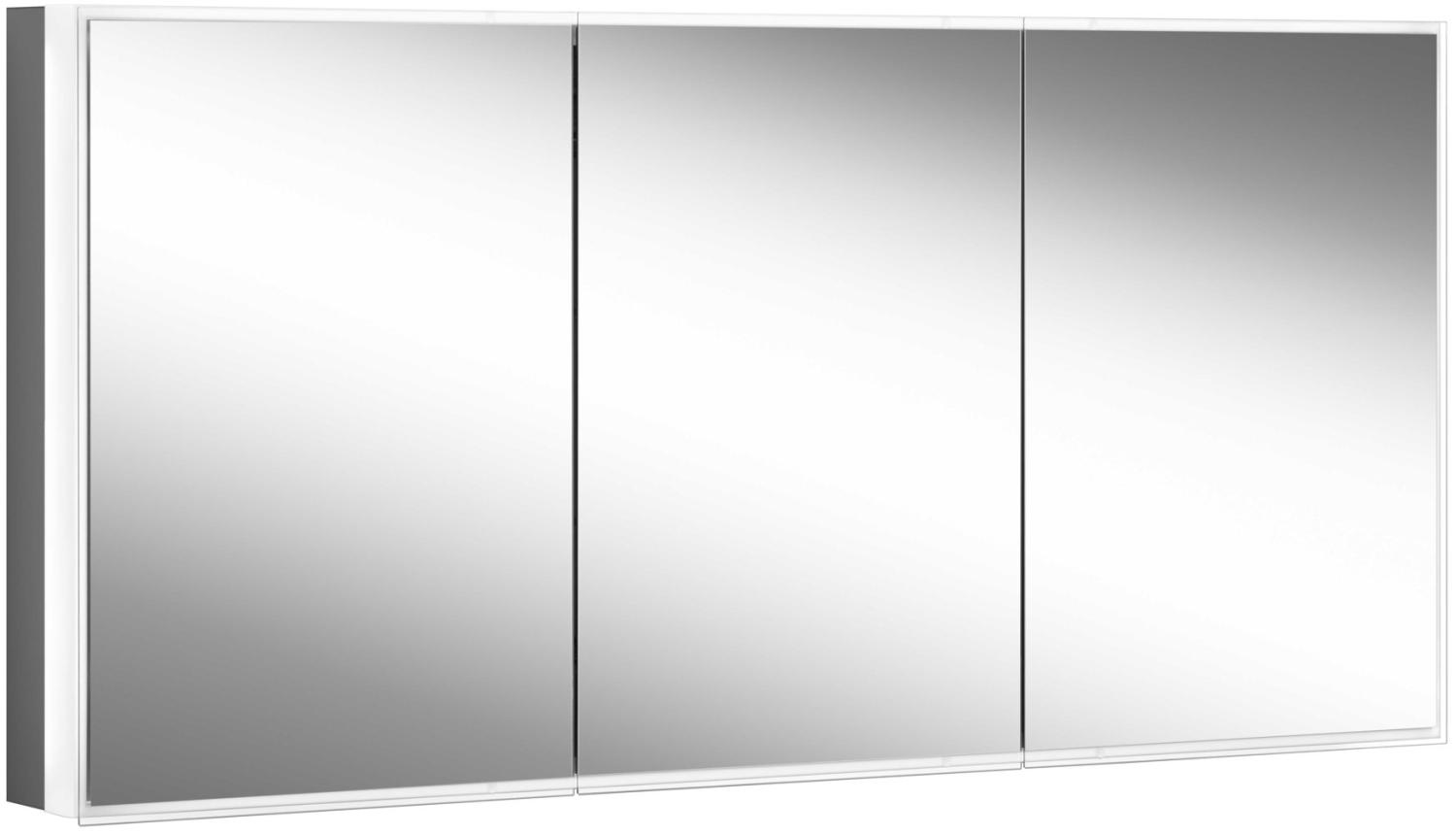 Schneider PREMIUM Line Superior LED Lichtspiegelschrank, 3 Doppelspiegeltüren, 1525x73,6x16,7cm, 181. 150, Ausführung: EU-Norm/Korpus schwarz matt - 181. 150. 02. 41 Bild 1