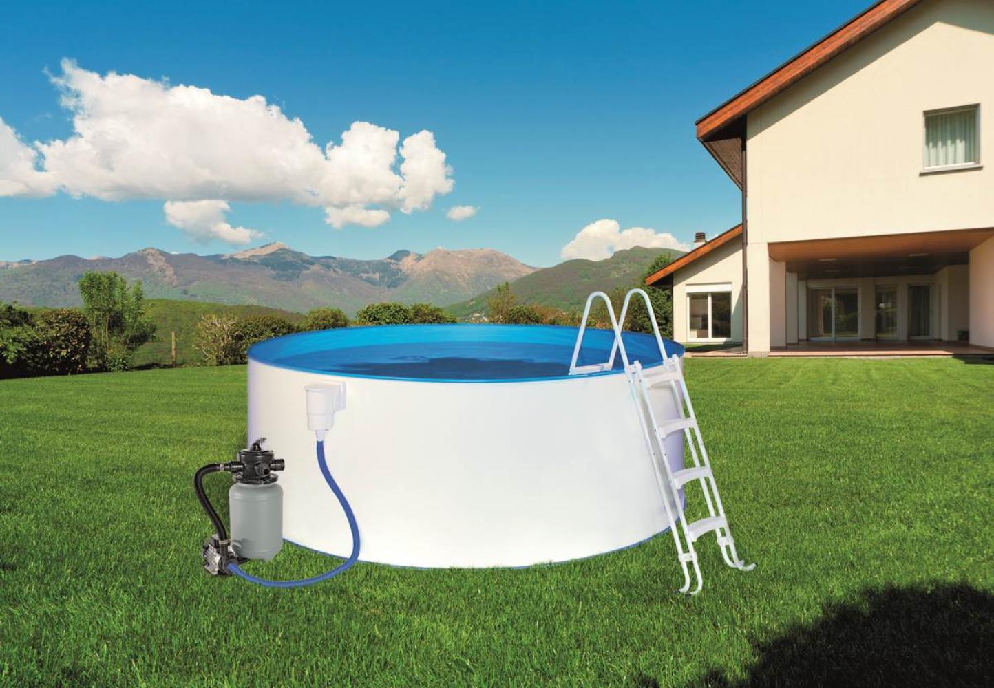 BWT Pool Safety im Set mit Sandfilteranlage & Stahlrohrleiter, Pool in verschiedenen Grössen, 90 cm Bild 1