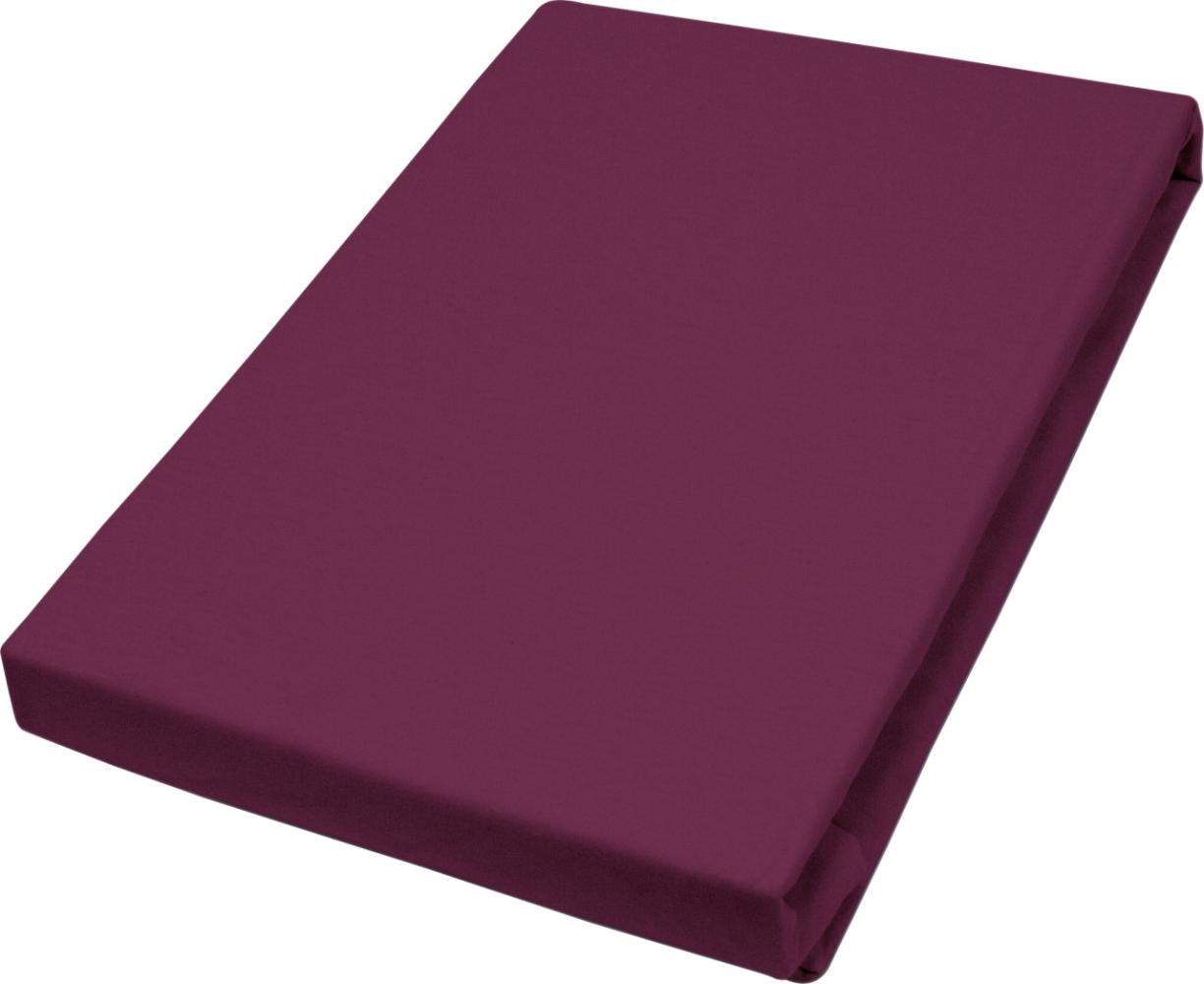 Vario Jersey-Spannbetttuch Elasthan für Topper bordeaux, 190 x 200 cm Bild 1