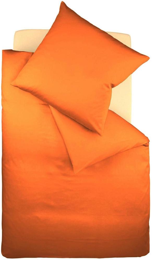 Fleuresse Uni Interlock Jersey Bettwäsche Colours | 155x200 cm + 80x80 cm | orange Bild 1