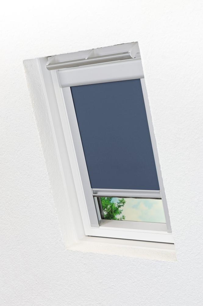 Lysel - Qualitätsdachfensterrollo abdunkelnd dunkelblau Rollo geeignet für Velux Dachfenster MK08, 308, 25, (B x H) 61.30cm x 121.50cm in blau/dunkelblau Bild 1