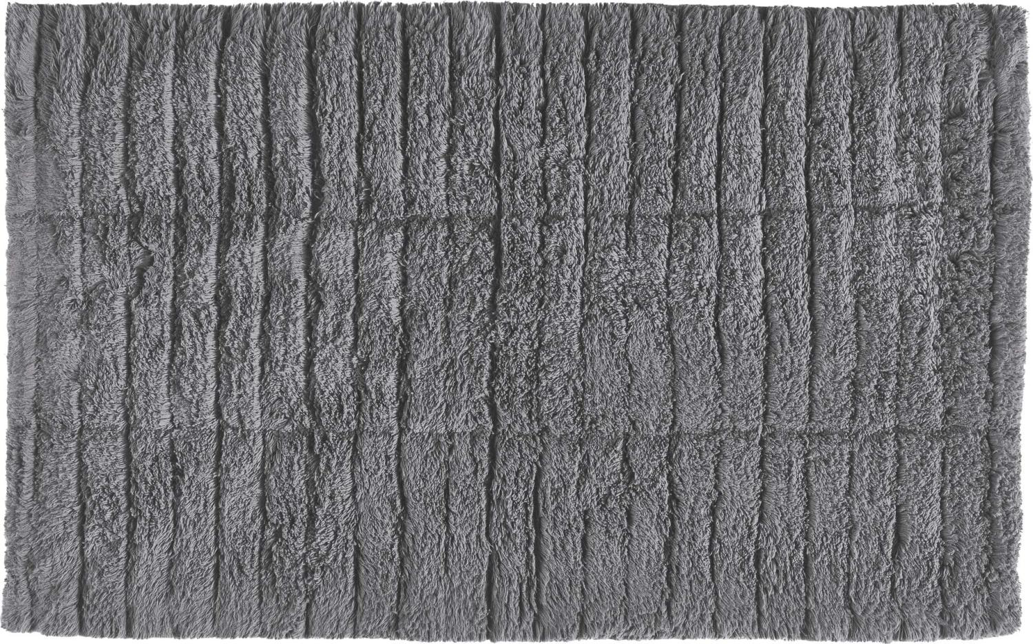 Zone Denmark Tiles Badematte, Badteppich aus Baumwolle, 80 x 50 cm, Grau Bild 1