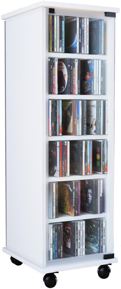VCM CD-DVD-Turm Valenza drehbar für 300 CDs Weiß Bild 1