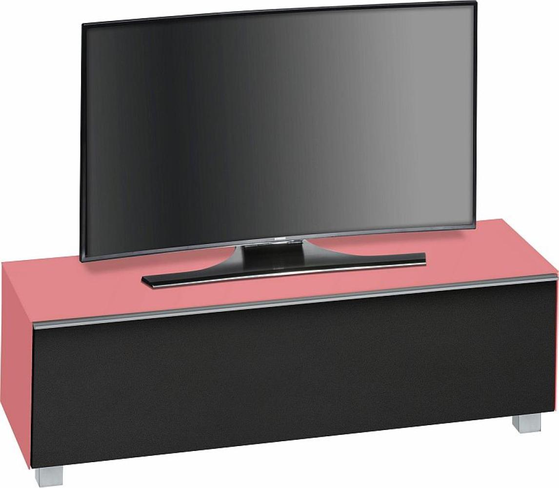 Maja TV Board Soundboard 77362373 verschiedene Farben 140 x 43 x 42 cm Glas hibiskus matt - Akustikstoff schwarz Bild 1