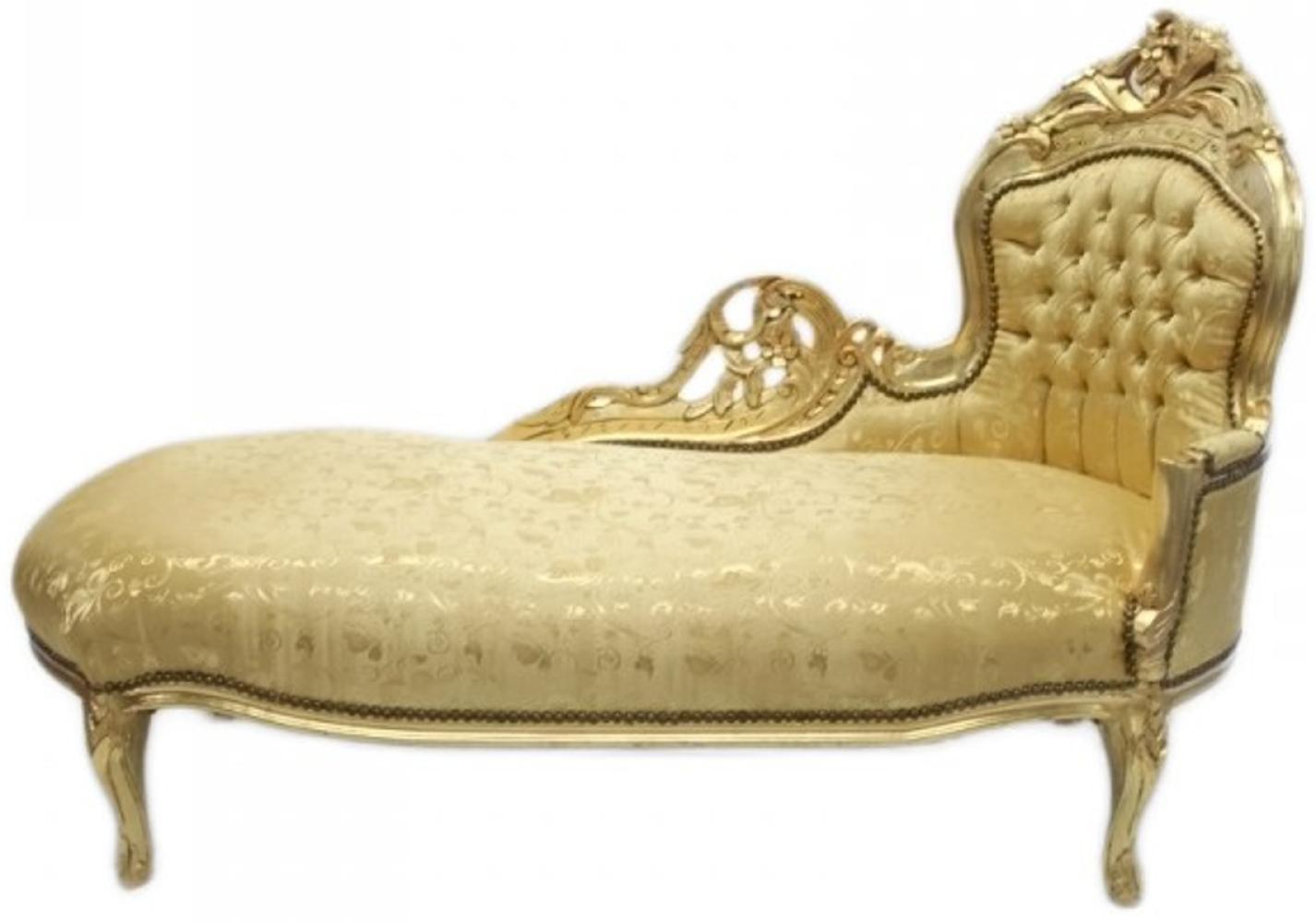 Casa Padrino Barock Chaiselongue "King" Gold Muster / Gold - Möbel Antik Stil Bild 1