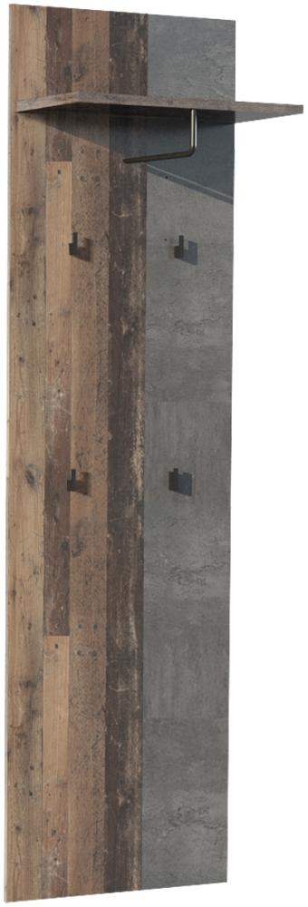 Garderobenpaneel >Salford< in Old Wood Vintage - 55x196. 5x31. 2cm (BxHxT) Bild 1