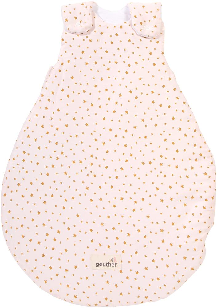 Geuther 4123 Babyschlafsack 50-56 Ganzjahresschlafsack aus 100% Bio-Baumwolle weicher Kinderschlafsack größenverstellbare & Pflegeleichte Baby Erstausstattung Starry Night Pink Bild 1