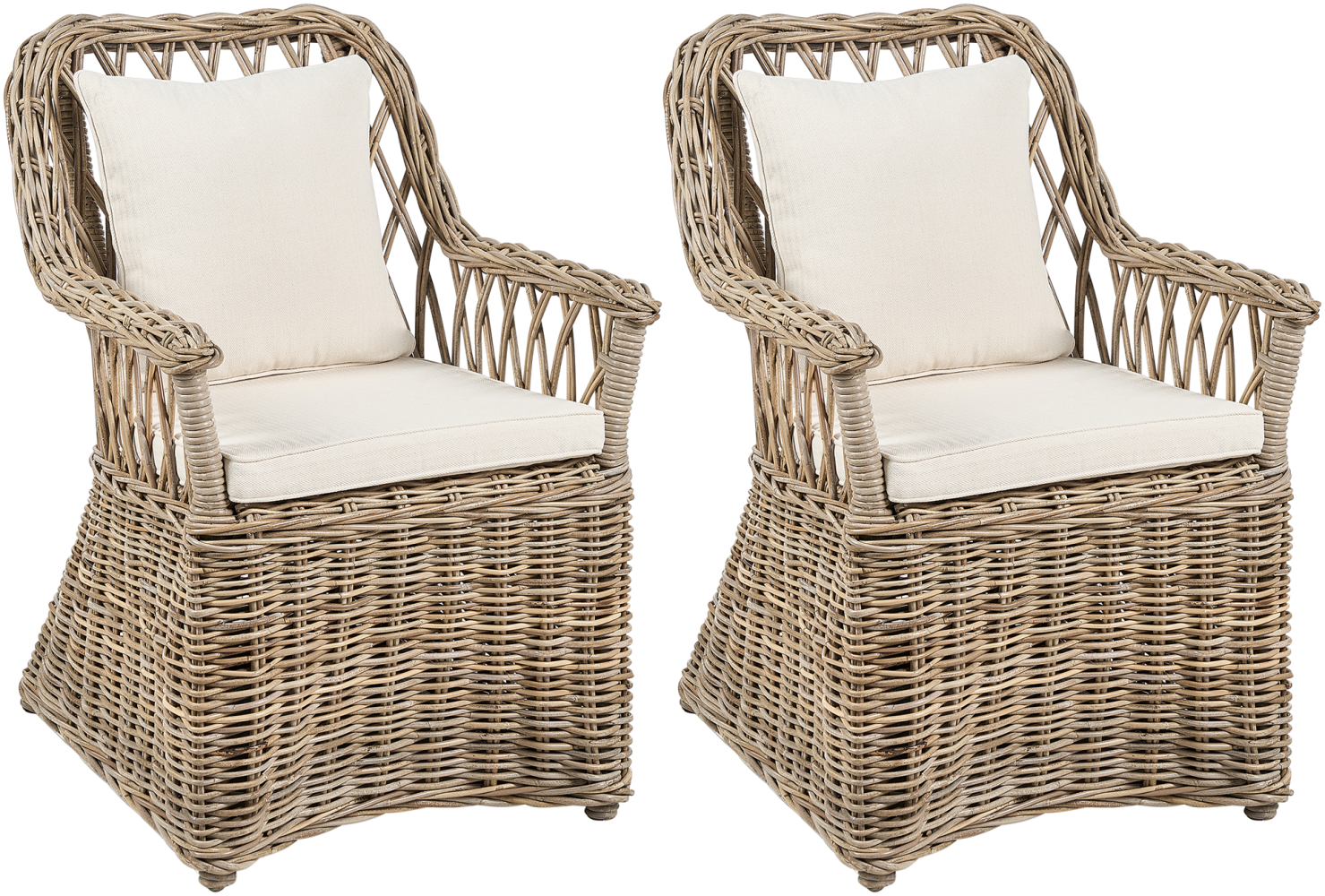 Set mit 2 Stühlen Rattan Helles Beige MAROS II Bild 1