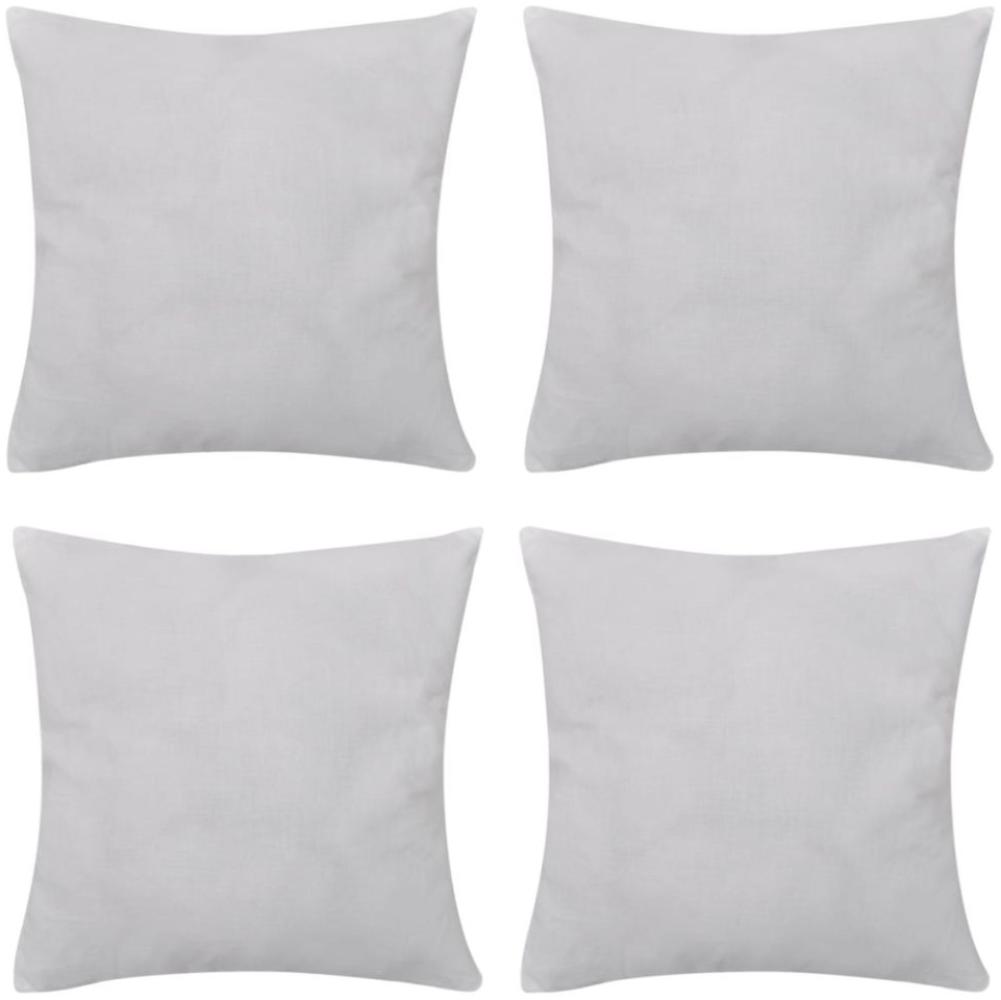 4 weiße Kissenbezüge Baumwolle 50 x 50 cm Bild 1