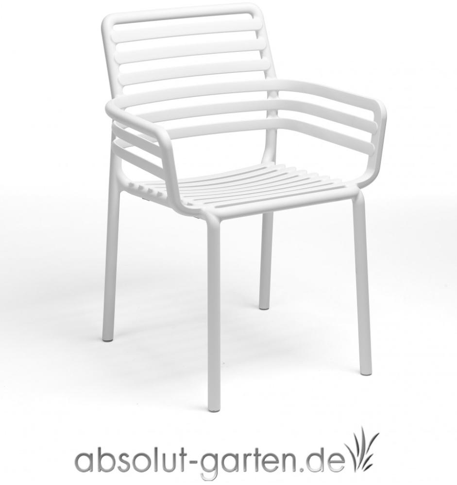 Stapelstuhl Armlehnstuhl Doga Armchair 6er Set Kunststoff (Bianco Avocado Sunbrella@) Bild 1