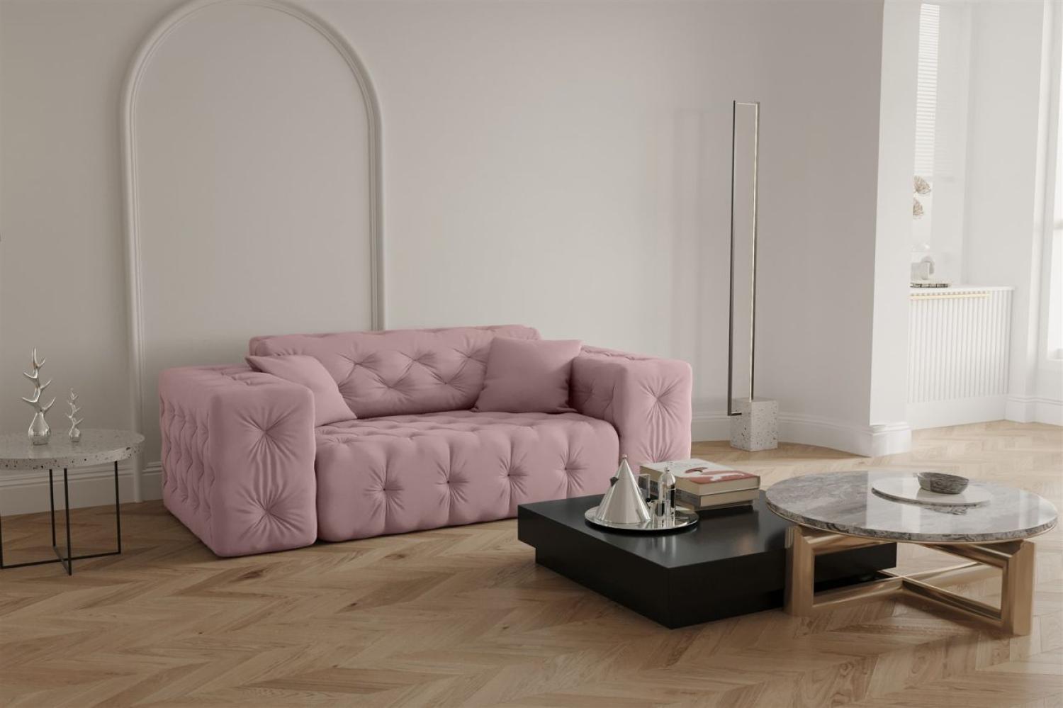 Sofa Designersofa CHANTAL 2-Sitzer in Stoff Opera Velvet Pink Bild 1