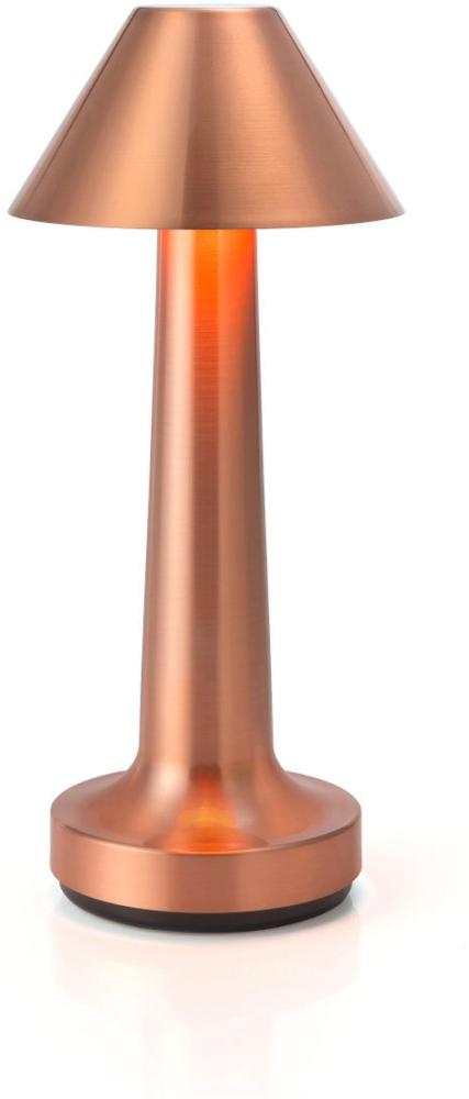 NEOZ kabellose Akku-Tischleuchte COOEE 3c Uno LED-Lampe dimmbar 1 Watt 22x9,5 cm Kupfer lackiert (mit gebürsteter Veredelung) Bild 1