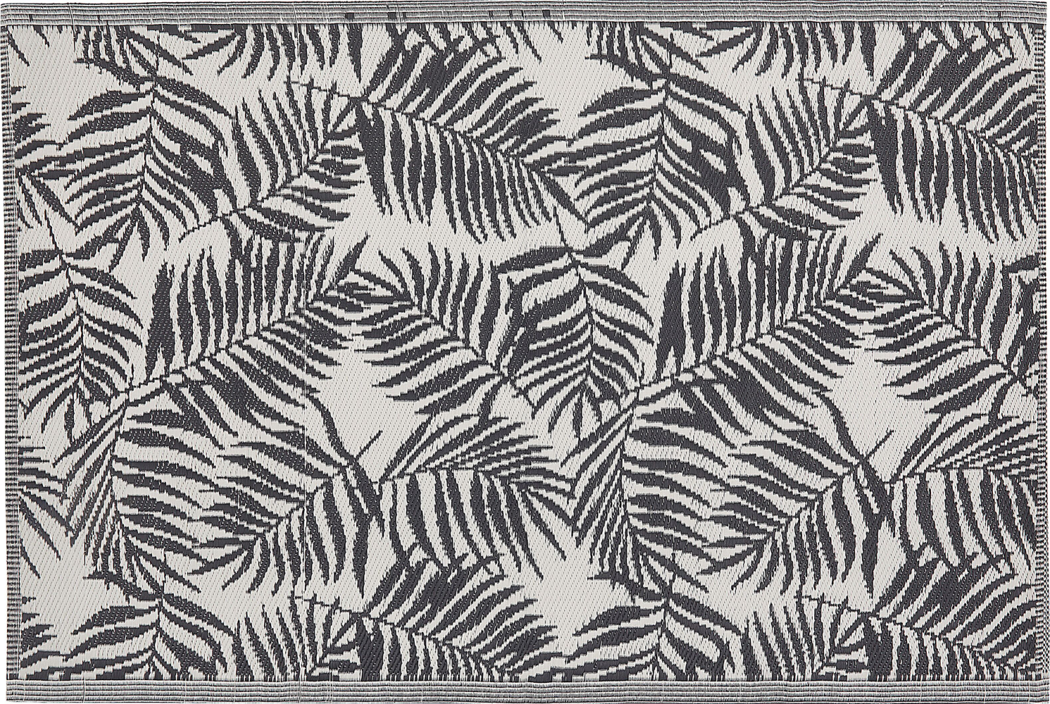 Outdoor Teppich schwarz 120 x 180 cm Palmenmuster Kurzflor KOTA Bild 1