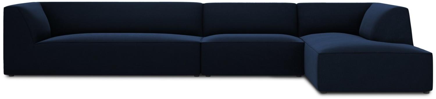 Micadoni 5-Sitzer Samtstoff Modular Ecke rechts Sofa Ruby | Bezug Royal Blue | Beinfarbe Black Plastic Bild 1