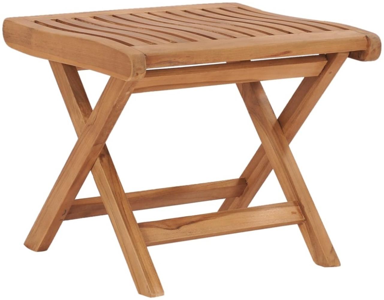 vidaXL Klappbarer Fußhocker 46,5×49×41,5 cm Massivholz Teak Bild 1