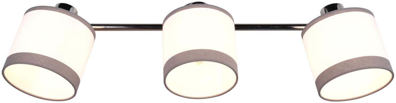 LED Wand- & Deckenstrahler mit Stoffschirmen in Weiß/Grau, Breite 58cm Bild 1