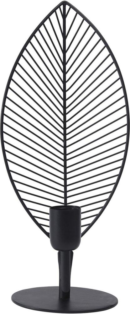 Tischlampe im Blatt Jungle Design aus Metall schwarz PR Home Elm 42cm E27 Bild 1