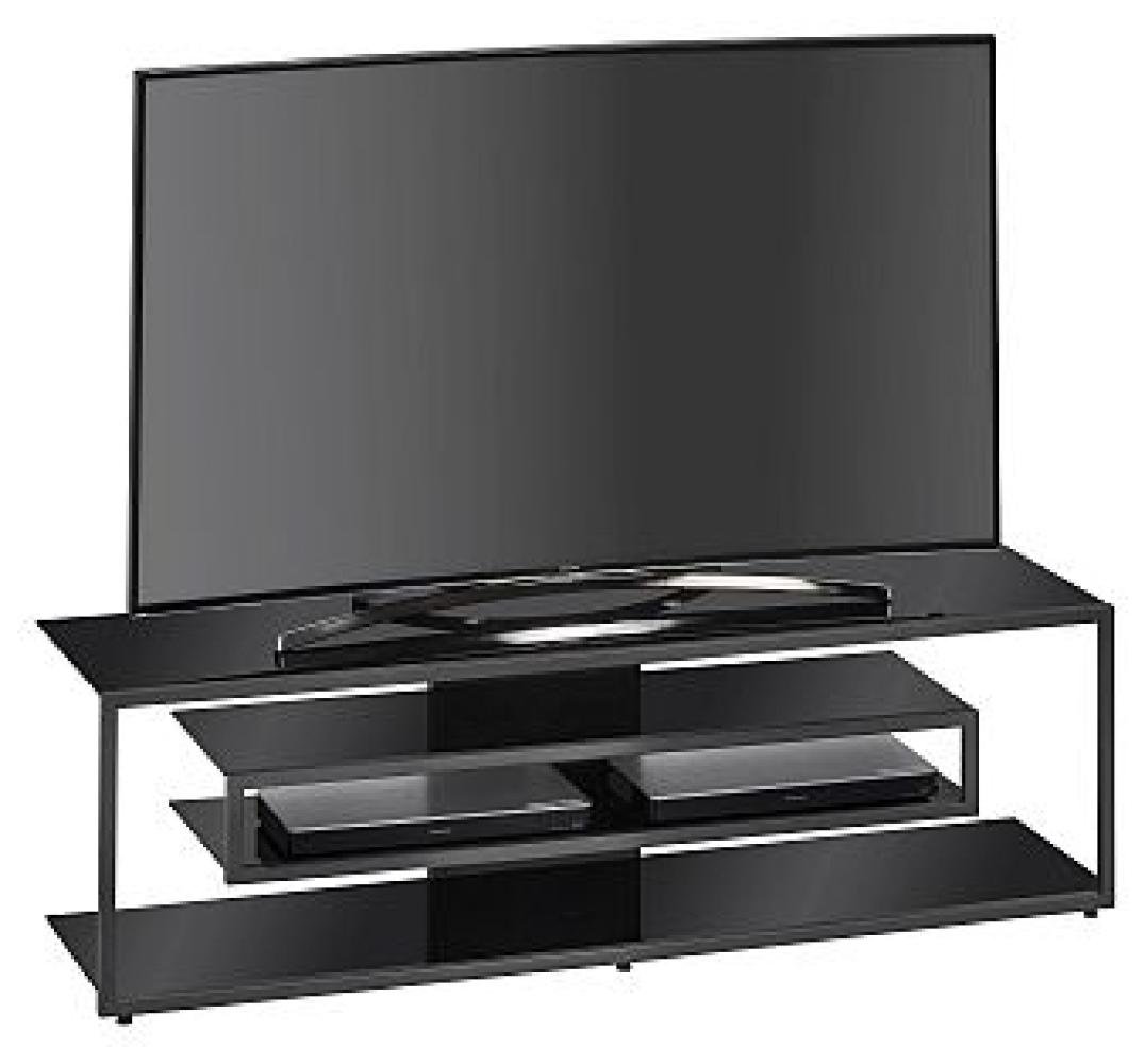 TV- Rack1655 Metall anthrazit - Schwarzglas,140 x 41,2 x 40 cm Bild 1